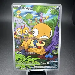 Pokemon Scraggy 138/086 Illustration Rare Full Art Holo Sv: White Flare TCG Card - Image 1