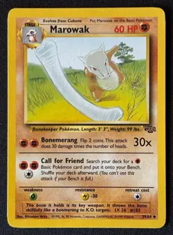 Unlimited Marowak - Jungle - #39/64 - Vintage Pokemon Card 1999 WOTC - Image 1
