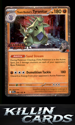 Team Rocket's Tyranitar (Prerelease) 096/182 Pokemon Rare Miscellaneous Cards & - Image 1
