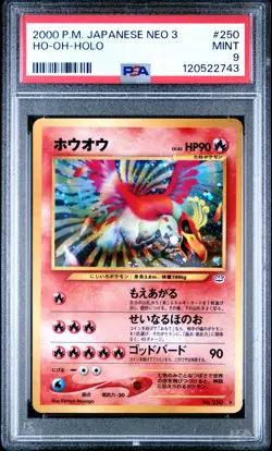 2000 Pokemon P.M. Japanese Neo 3 Revelation HO-OH Holo Card #250 PSA 9 MINT Rare - Image 1