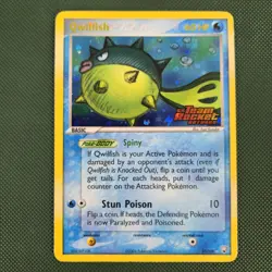 LP Qwilfish 27/109 Reverse Holo Team Rocket Returns Stamped Swirl Pokemon Card - Image 1