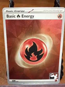 Pokemon TCG Basic Fire Energy Prize Pack Series Foil Card 010 2024 TRIPLE SWIRL - Image 2