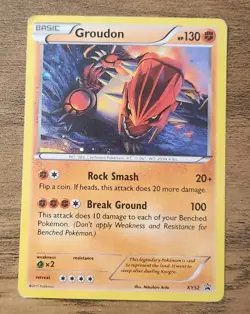Groudon XY52 MP Cosmos Holo Promo 2015 Pokemon XY Black Star Card - Image 1