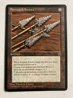 4x MTG Serrated Arrows (Homelands) Playset Uncommon Very Lightly Played NM - Image 1