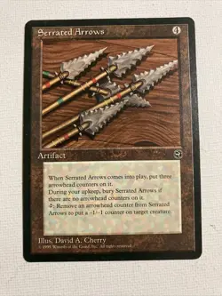 4x MTG Serrated Arrows (Homelands) Playset Uncommon Very Lightly Played NM - Image 2