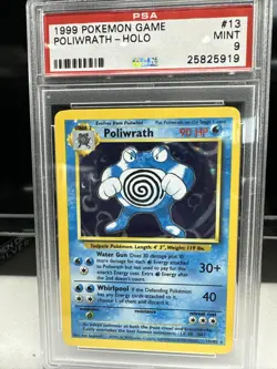 PSA 9 Poliwrath Base Set Unlimited 13/102 WOTC Pokemon TCG 1999 - Image 1