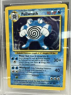 PSA 9 Poliwrath Base Set Unlimited 13/102 WOTC Pokemon TCG 1999 - Image 2