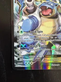 Pokemon TCG Blastoise EX XY122 Black Star Full Art Holo Promo - Image 3