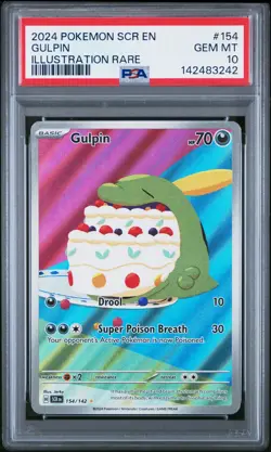 2024 Pokemon Stellar Crown Gulpin #154 Illustration Rare PSA 10 GEM MINT - Image 1