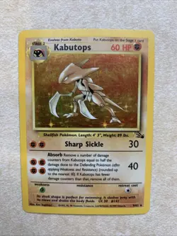 Pokemon TCG Kabutops 9/62 Fossil Holo Vintage WOTC 1999 - Image 1