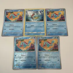 Pokemon Rare Squirtle Lot of 5 Which Include 2 Reverse Holos NM Condition - Image 1