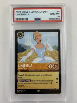 2024 DISNEY LORCANA EN 4-URSULA'S RETURN #4 CINDERELLA PSA 10 GEM MINT - Image 1
