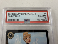 2024 DISNEY LORCANA EN 4-URSULA'S RETURN #4 CINDERELLA PSA 10 GEM MINT - Image 3