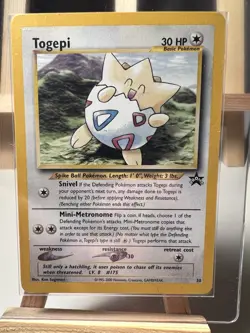 Togepi Black Star Promo Vintage Card Near Mint/Lp Condition #30 - Image 1