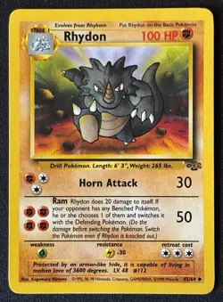 Unlimited Rhydon - Jungle - #45/64 - Vintage Pokemon Card 1999 WOTC - Image 1