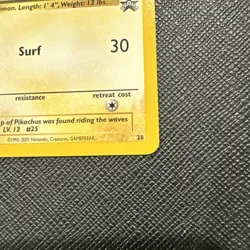 Pokemon TCG Surfing Pikachu 28/53 Wotc Promo Light Play Card - Image 2
