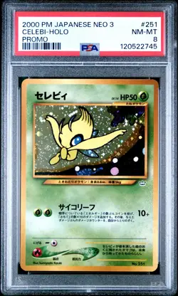 2000 Pokemon P.M. Japanese Neo 3 CELEBI Holo Promo Card #251 PSA 8 NM-MT Rare! - Image 1