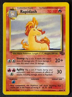 Unlimited Rapidash - Jungle - #44/64 - Vintage Pokemon Card 1999 WOTC - Image 1