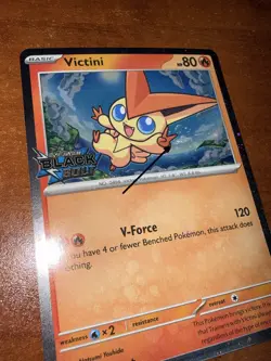 Pokemon TCG Victini 012/096 Black Bolt Stamped Holo Card PEACE OUT SWIRL - Image 1