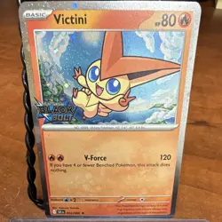 Pokemon TCG Victini 012/096 Black Bolt Stamped Holo Card PEACE OUT SWIRL - Image 2