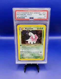 Meganium 10/111 1st Edition Holo Rare Neo Genesis Pokemon Card TCG WOTC PSA 8 - Image 1