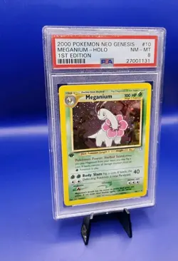 Meganium 10/111 1st Edition Holo Rare Neo Genesis Pokemon Card TCG WOTC PSA 8 - Image 2