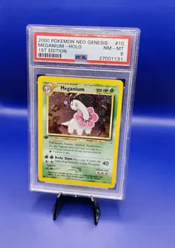 Meganium 10/111 1st Edition Holo Rare Neo Genesis Pokemon Card TCG WOTC PSA 8 - Image 3