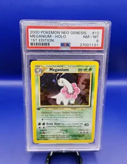 Meganium 10/111 1st Edition Holo Rare Neo Genesis Pokemon Card TCG WOTC PSA 8 - Image 4