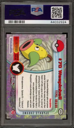 Pokemon Topps Chrome Weepinbell Sparkle #70 PSA 10 Gem Mint - Image 2