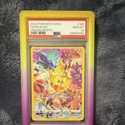 Pokemon Pikachu Secret Rare Full Art Holo Crown Zenith #160 PSA 10 2023 - Image 1