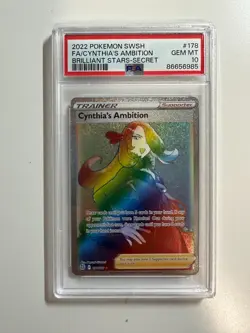 2022 Pokemon S&S Brilliant Stars Secret Cynthia's Ambition #178 PSA 10 - Image 1