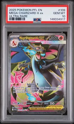 Pokemon TCG Mega Charizard X EX 109/094 Phantasmal Flames Ultra Rare Holo PSA 1… - Image 1