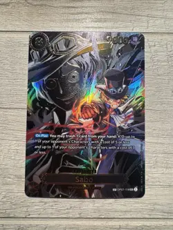 SABO One Piece OP07-118 Carrying On His Will Foil SP SEC Secret Rare NM - Image 1