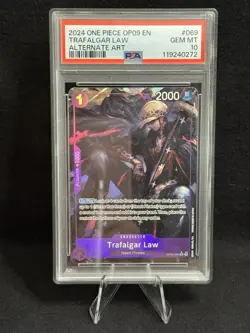 ONE PIECE OP09-069 TRAFALGAR LAW EMPERORS IN THE NEW WORLD ALT ARTERNATE PSA 10 - Image 1