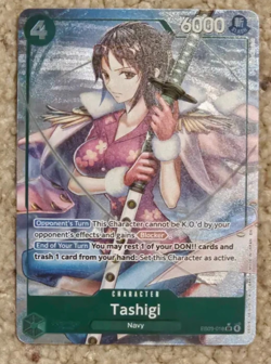 One Piece TCG Tashigi Extra Booster Heroines Rare Holo EB03-018 Alt Art English - Image 1