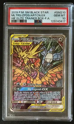 Pokemon Graded card - "Moltres & Zapdos & Articuno" GX - #SM210 - EN - PSA 10 - Image 1