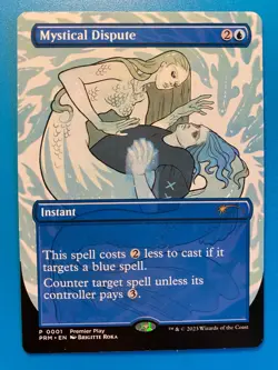 MTG 1x BORDERLESS Mystical Dispute # 1 Pro Tour Promos Magic the Gathering x1 NM - Image 1