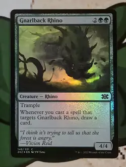 X 1 Gnarlback Rhino FOIL NM Double Masters 148 MTG Magic The Gathering - Image 1