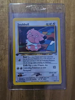 1st Edition Snubbull - NEAR MINT - 74/111 Neo Genesis - Pokemon TCG 2000 WOTC - Image 1