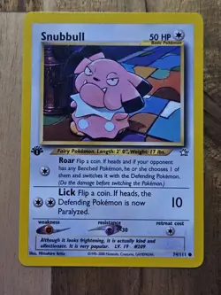1st Edition Snubbull - NEAR MINT - 74/111 Neo Genesis - Pokemon TCG 2000 WOTC - Image 2