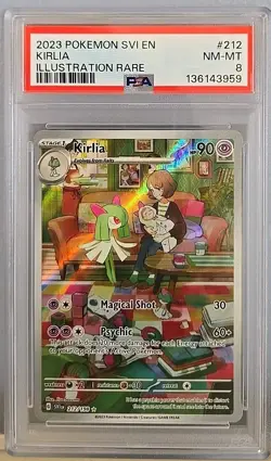 2023 POKEMON SVI EN-SCARLET & VIOLET ILLUSTRATION RARE #212 KIRLIA PSA 8 - Image 1