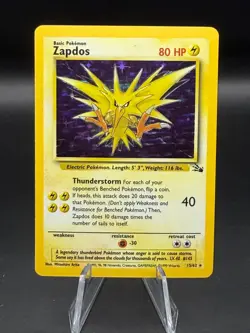 Pokemon 1999 Fossil Zapdos Unlimited Holo Rare #15/62 - LP - Image 1