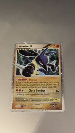 Lucario LV. X DP12 Diamond & Pearl Black Star Promo Pokemon Card PLAYED - Image 1