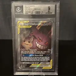 Pokemon Gengar & Mimikyu GX Alternate Full Art TAG TEAM Ultra Rare 165/181 BGS 9 - Image 1