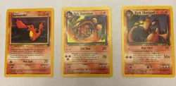 🔥Pokemon Team Rocket Evolution Line-Charmander -Dark Charmeleon- Dark Charizard - Image 1