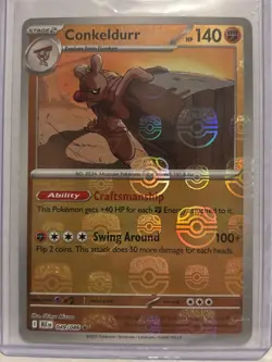 Conkeldurr (Master Ball Reverse Holo) 049/086 Black Bolt Pokemon NEAR MINT NM - Image 1