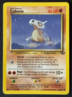Unlimited Cubone - Jungle - #50/64 - Vintage Pokemon Card 1999 WOTC - Image 1