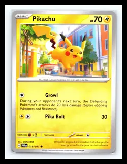 💥 2024 Pokemon TCG Pikachu 018/091 XY Paldean Fates Non Holo - Image 1