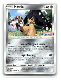 Pokemon 2020 Indonesia Mawile Promo Card 165/SM-P Stamped Indomaret - Image 1