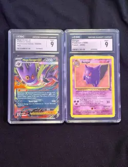 2 Graded Pokemon Cards - Mega Gengar EX Holo Rare & Fossil Set Gengar CGC 9 - Image 1
